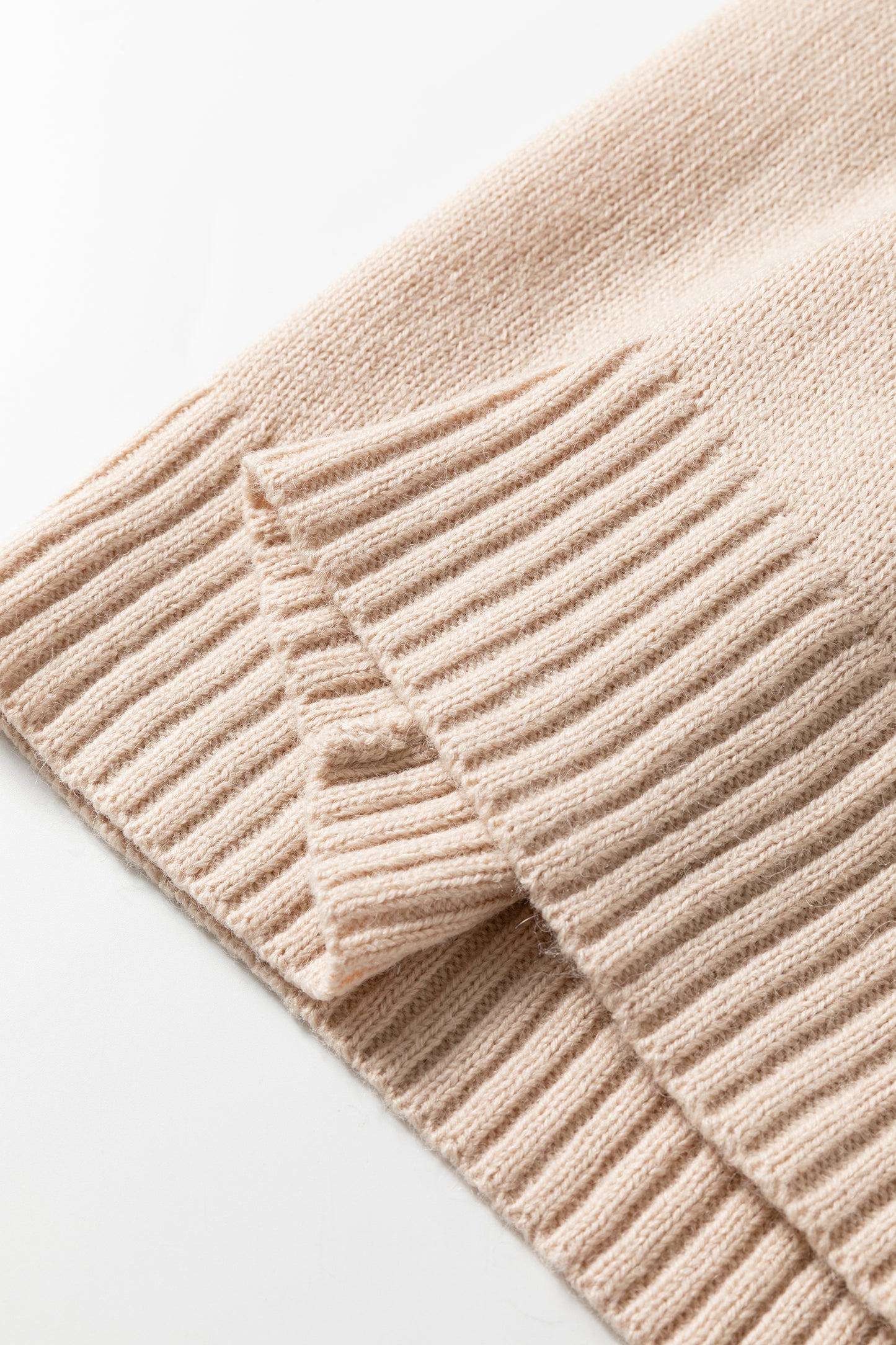 Jet Stream Ribbed Deep V Neckline Front Pocketed Loose Tunic Sweater Vest