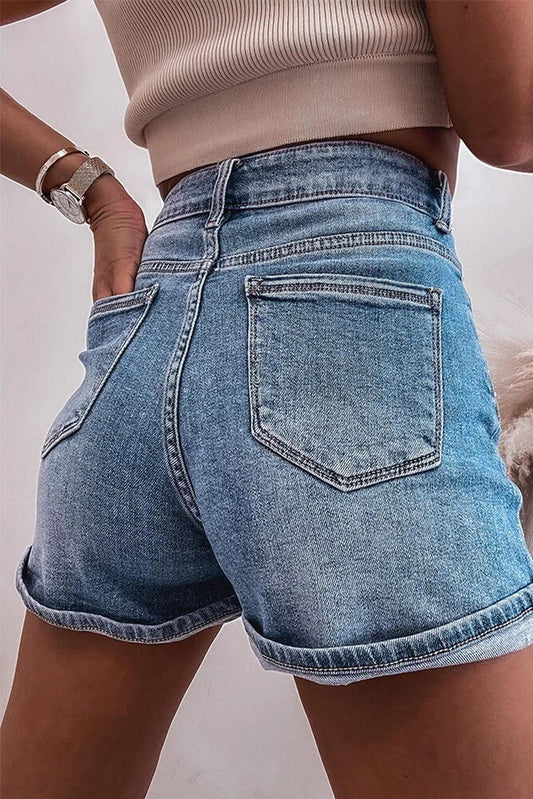 Bottoms/Denim Shorts Ashleigh Blue Rhinestone Embellished Denim Shorts