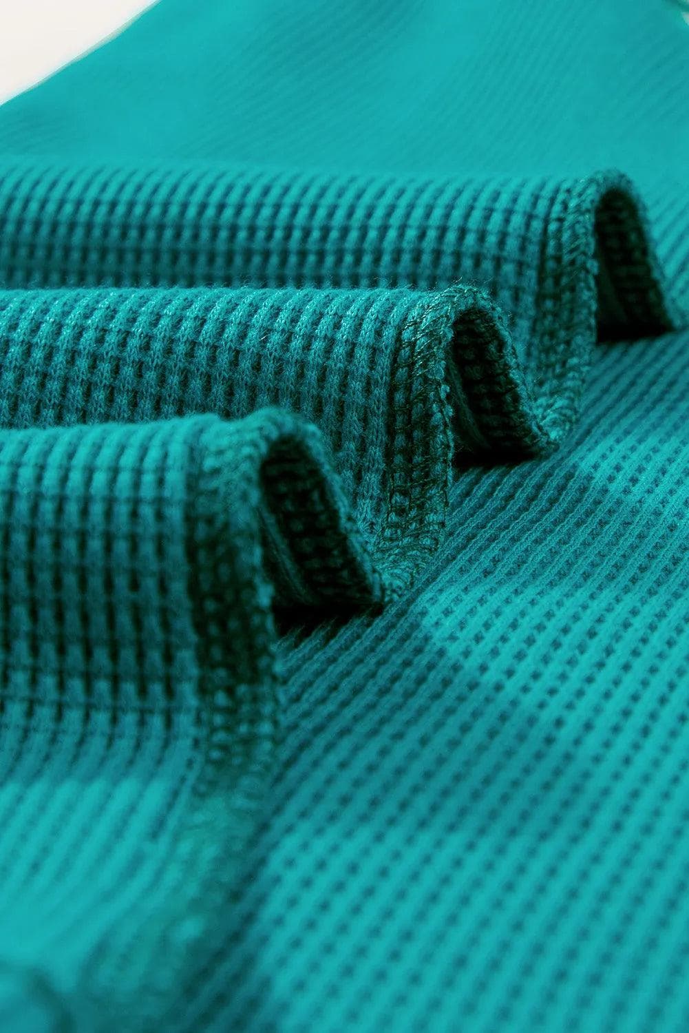 Tops/Tops & Tees Green Exposed Seam Color Block Knitted V Neck T-shirt