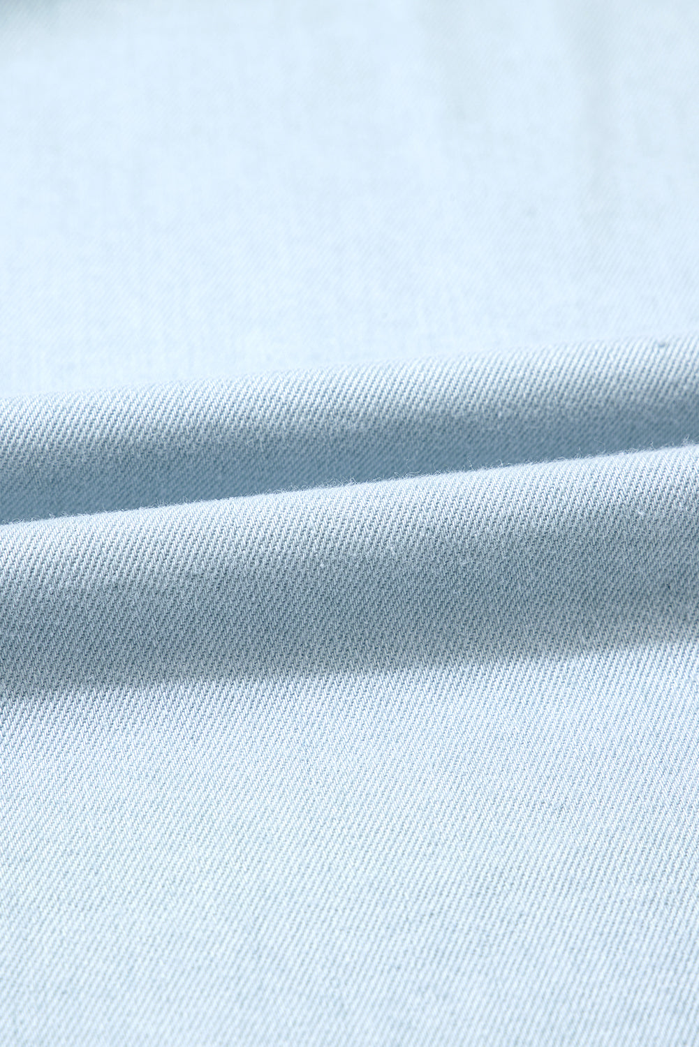 Beau Blue Mineral Wash Cap Sleeve Frilled Button Up Denim Shirt