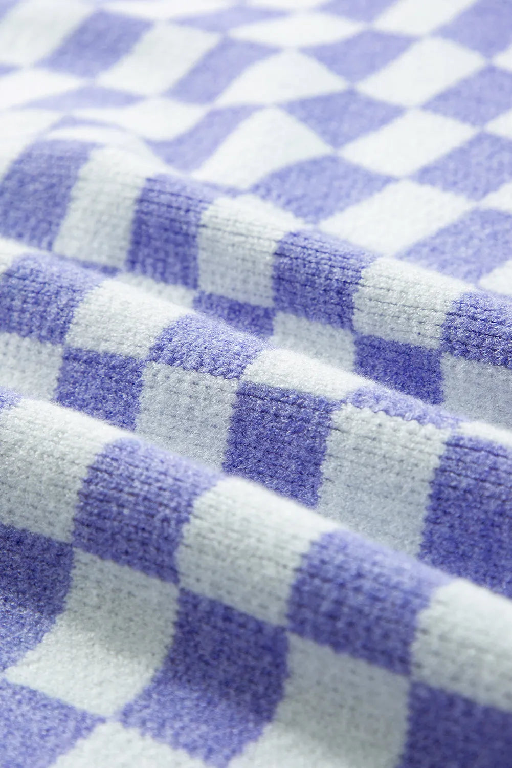 Purple Checkered Collared Buttons Plus Size Sweater - Chic Meadow Boutique