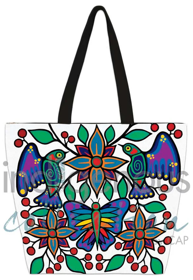 Yellow Floral Garden Large Tote Bag