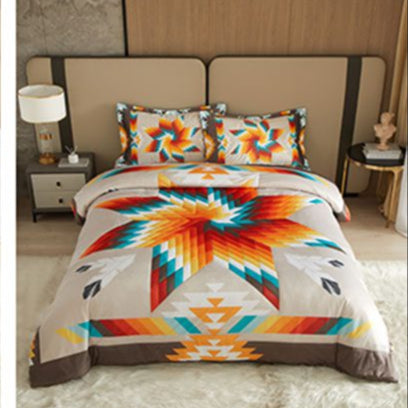 Hand Quilted Micromink Queen Blanket Twist Star