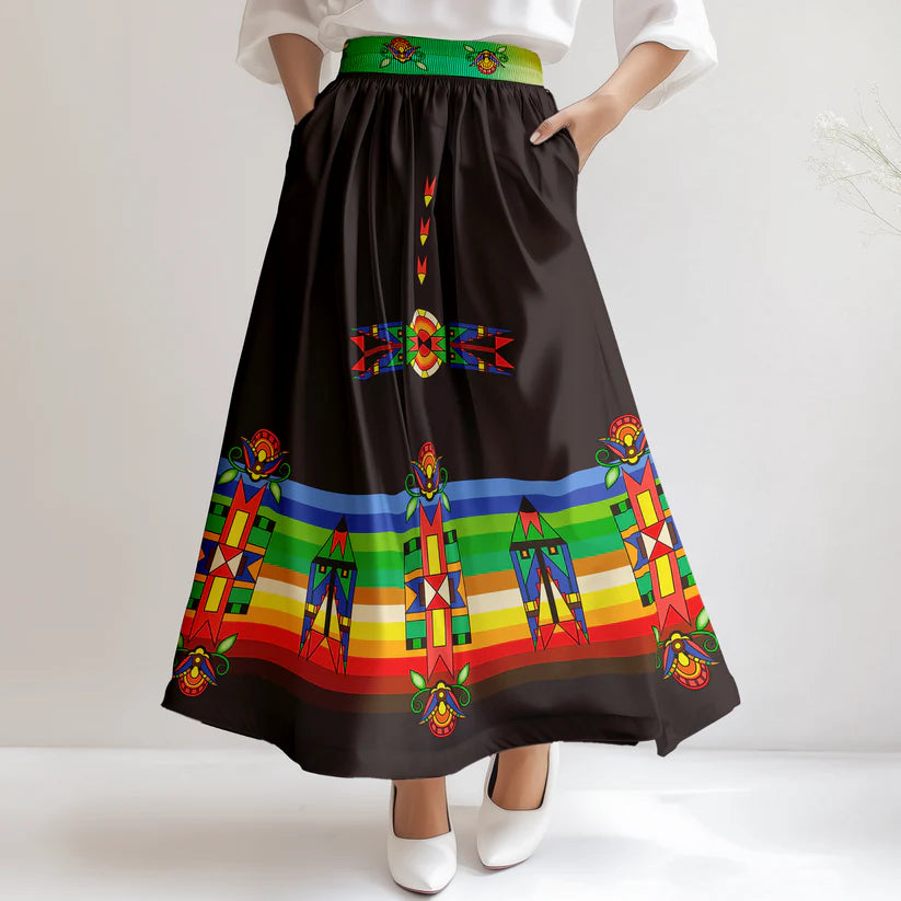 Spirit Blossom Harmony Geometric Skirt by 49DZINE