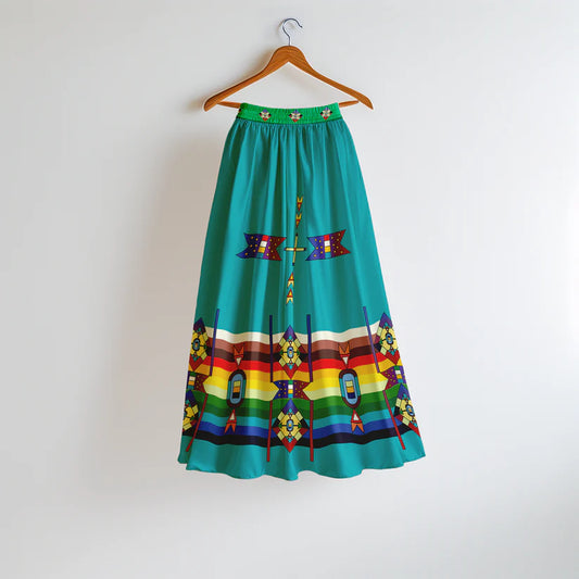 Flames of Heritage Geometric Skirt by 49DZINE