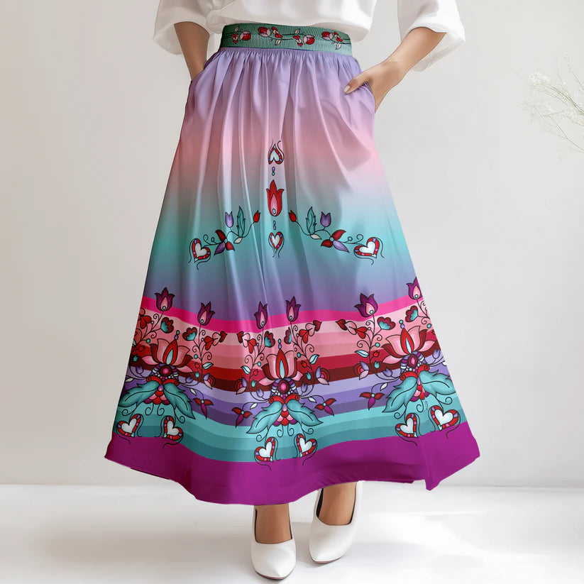 Snowlit Petal Dreams Skirt by 49DZINE