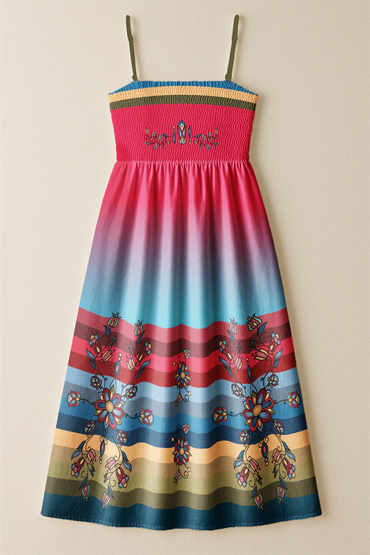 Frozen Petal Cascade Smock Top Dress by 49DZINE