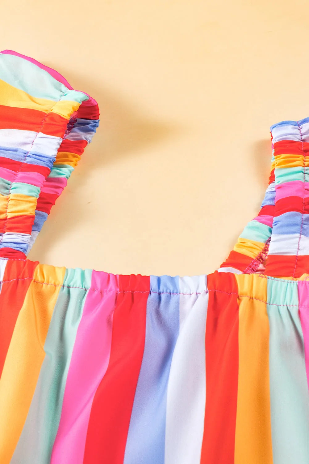 Red Stripe Ruffled Straps Babydoll Tank Top - Chic Meadow Boutique