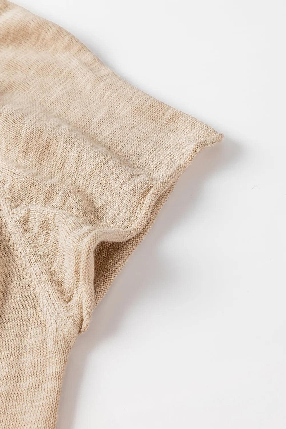 Tops/Sweaters & Cardigans Smoke Gray Ribbed Raglan Short Sleeve Sweater