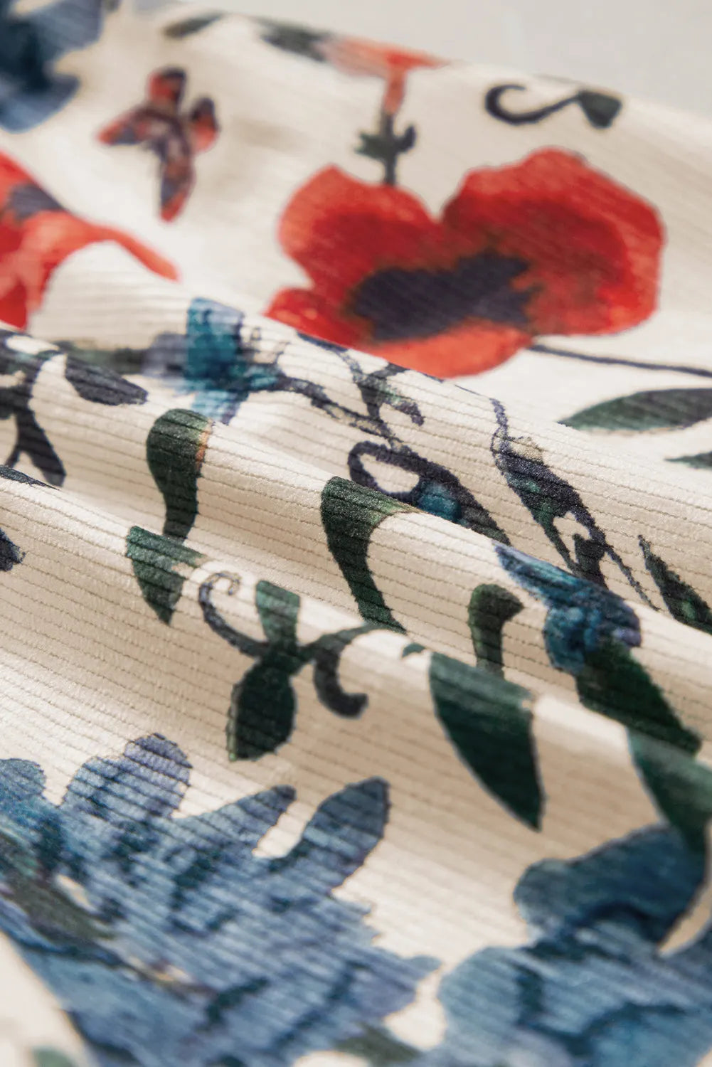 Beige Floral Print Bib Open Back Romper - Chic Meadow Boutique