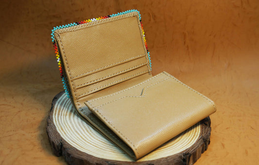 Native Beaded Leather Purse, Coin Purse , Card Holder