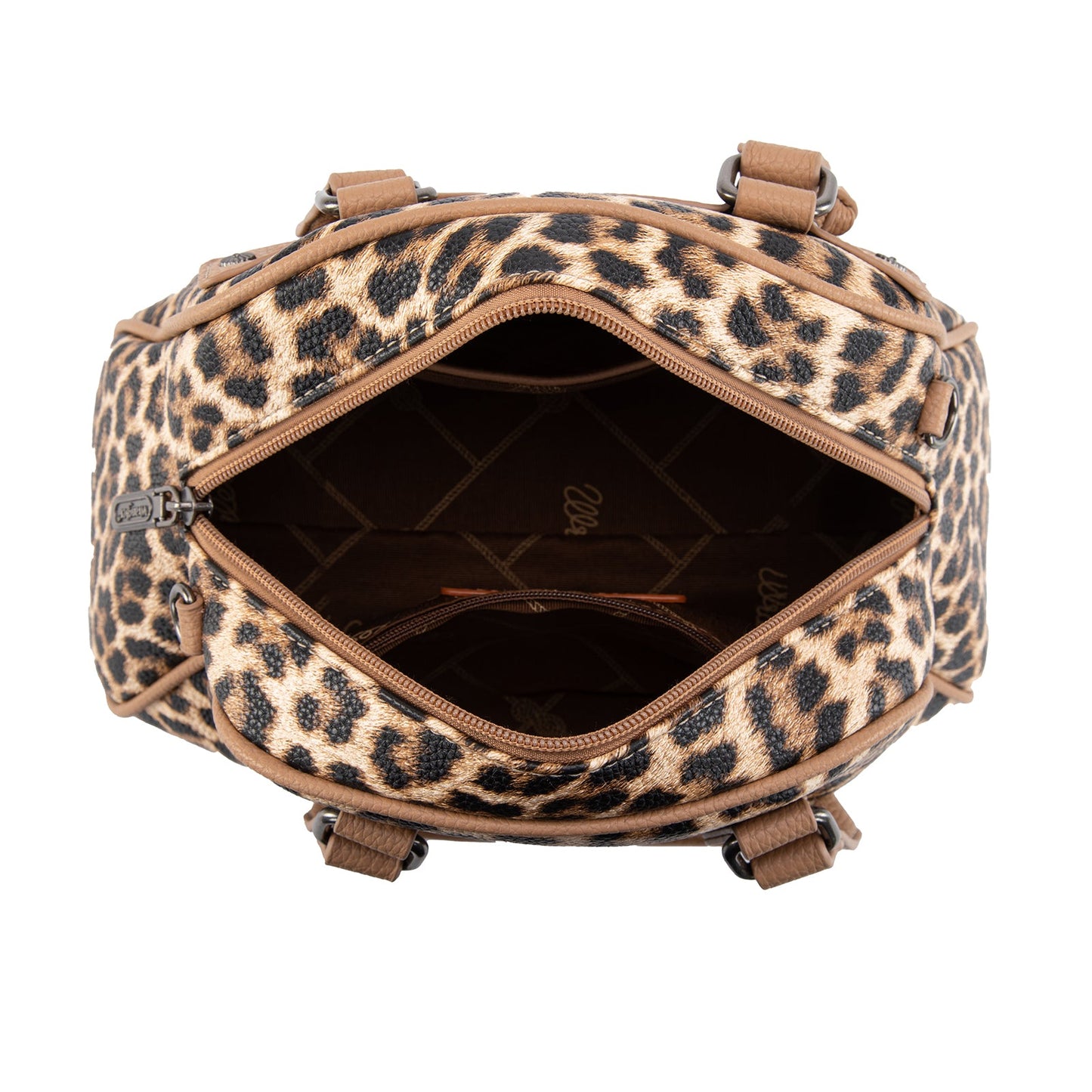 Wrangler Leopard Print Satchel/Crossbody Bag - Brown-Leopard - Chic Meadow Boutique