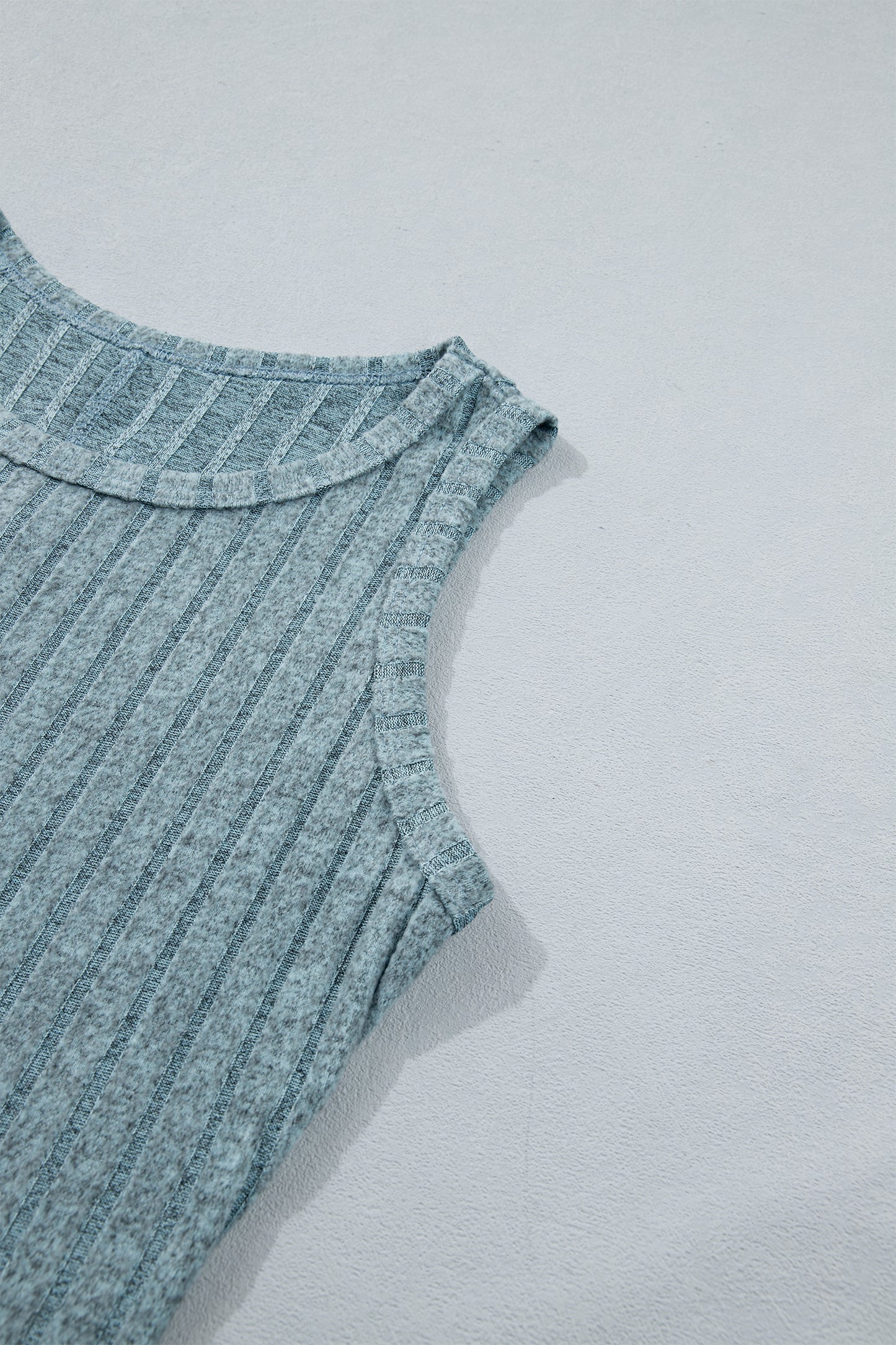 Beau Blue Slim Ribbed Mineral Wash Tank Top