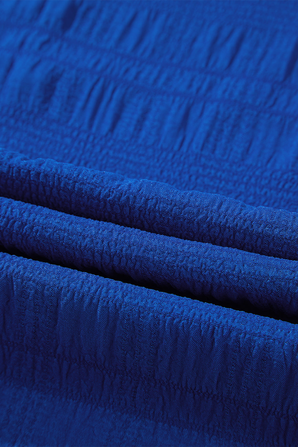 Dark Blue Textured Flutter Sleeve Ruffled Mini Dress