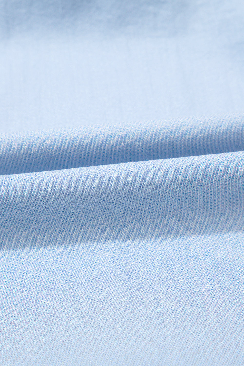 Beau Blue Floral Embroidered Puff Sleeve Split Neck Blouse