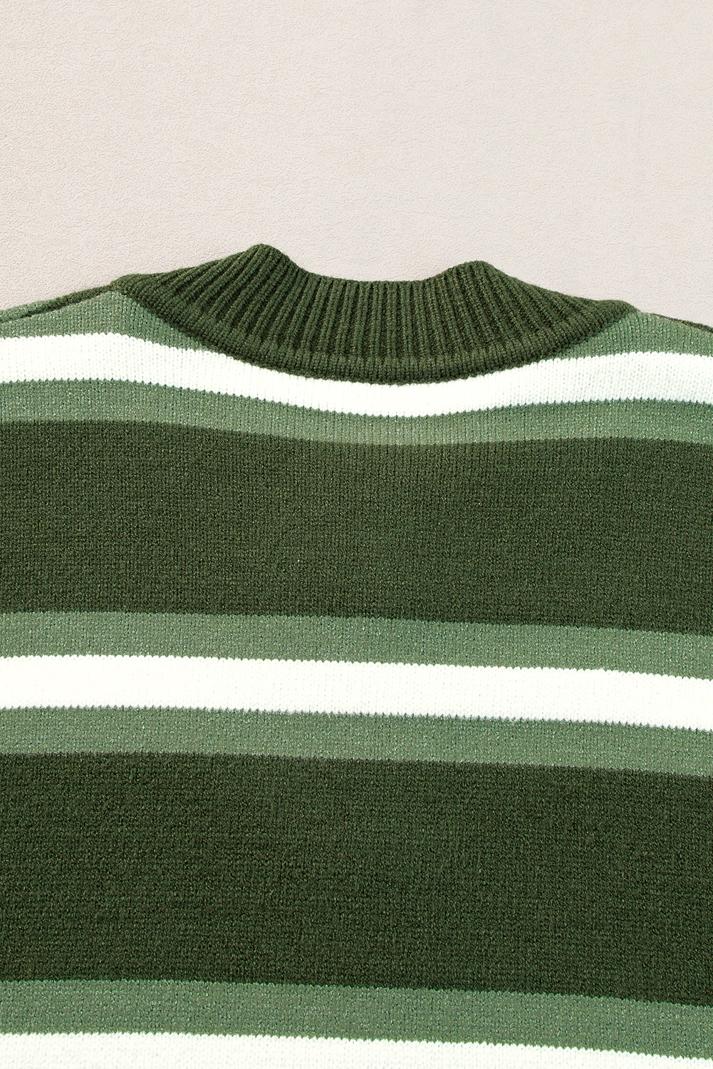 Green Stripe Drop Shoulder Buttons Cardigan Sweater