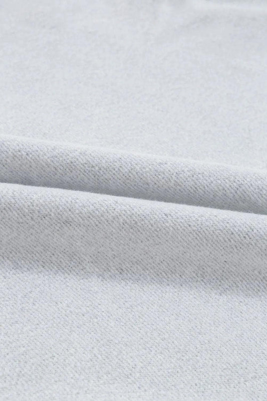 Tops/Sweatshirts & Hoodies Gray Solid Fleece Lined Drop Shoulder Terry Sweatshirt