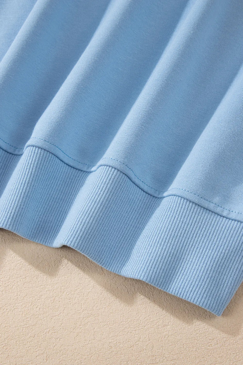 Sky Blue Colorblock Patchwork Drop Shoulder Sweatshirt - Chic Meadow Boutique
