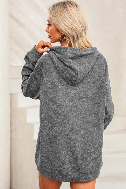 Tops/Sweatshirts & Hoodies Gray Mineral Wash Kangaroo Pocket Drawstring Pullover Hoodie