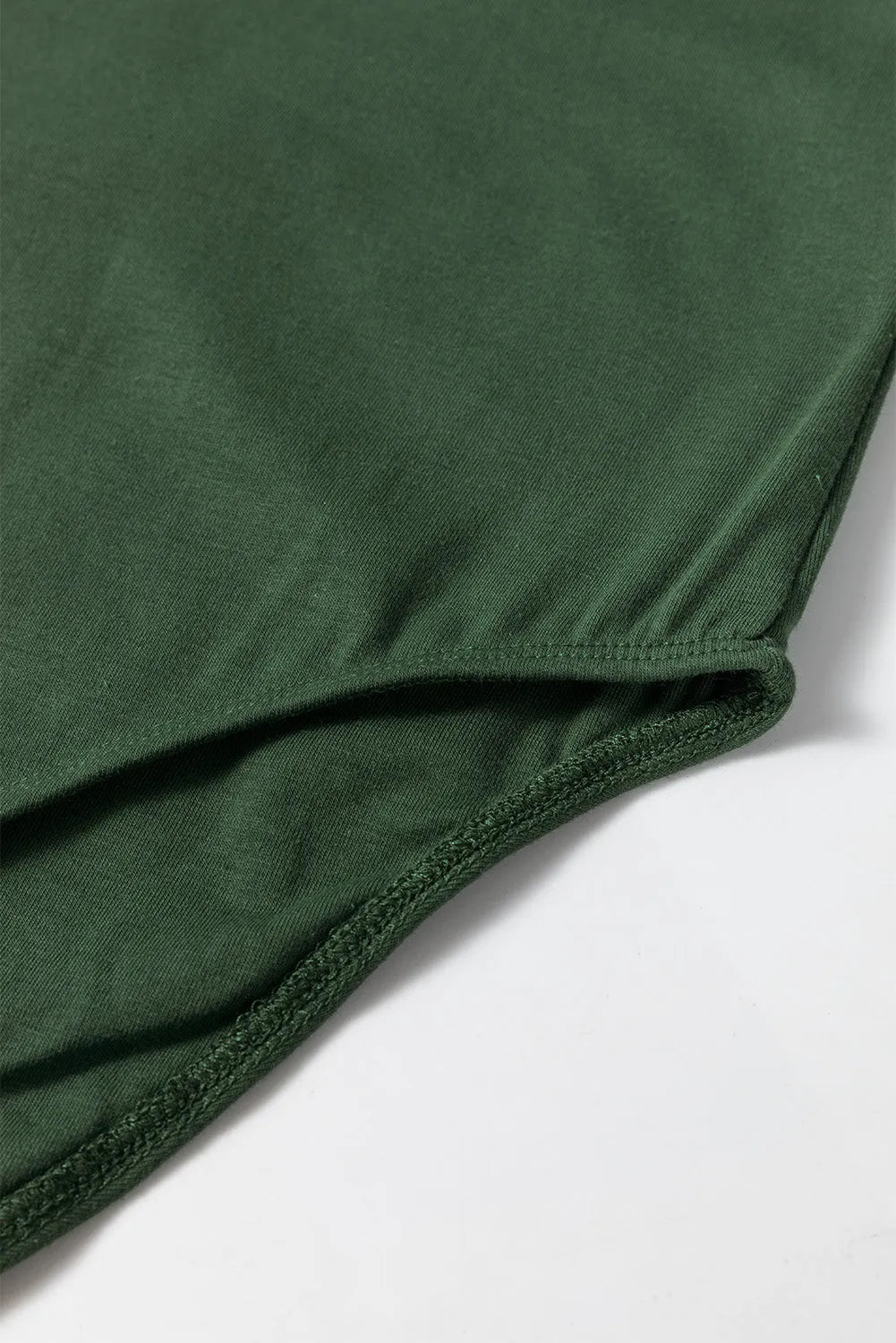Blackish Green Solid Color Square Neck Long Sleeve Slim Fit Bodysuit - Chic Meadow Boutique