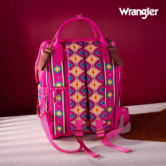 Wrangler Aztec Printed Callie Backpack - Hot Pink