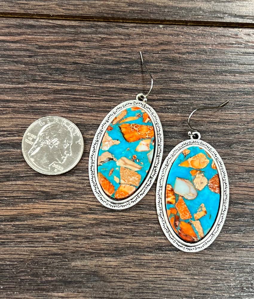 724459, Oval Gemstone Earrings