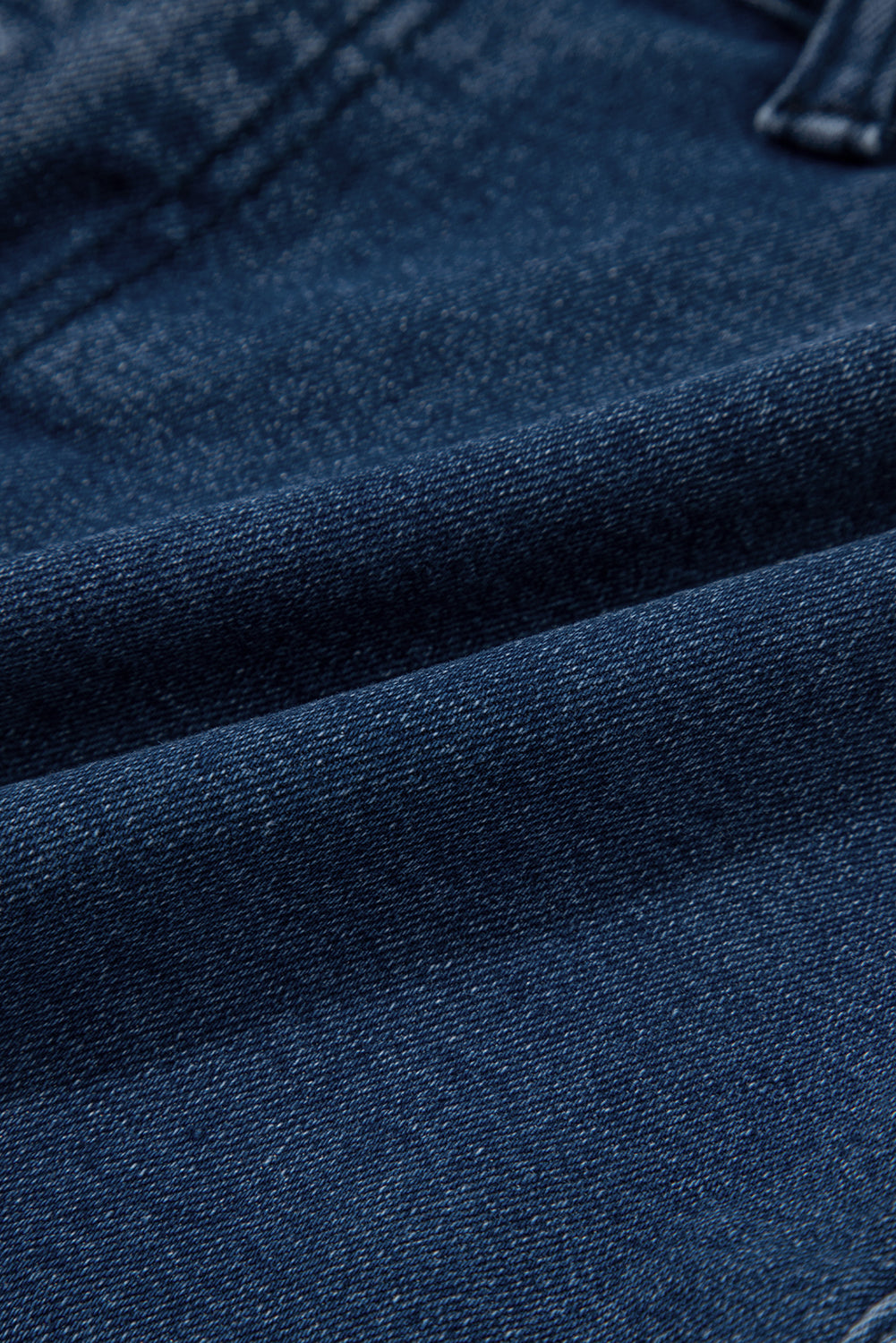 Sail Blue Scalloped Hemline Acid Wash High Waist Denim Shorts