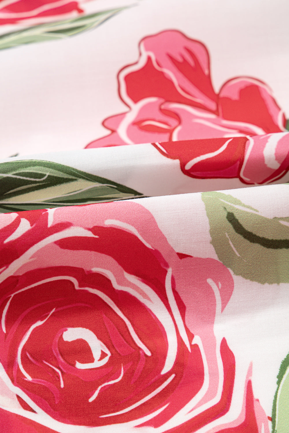 Rose Plus Size Floral Print Frilled Stripes Detail Short Sleeve Blouse