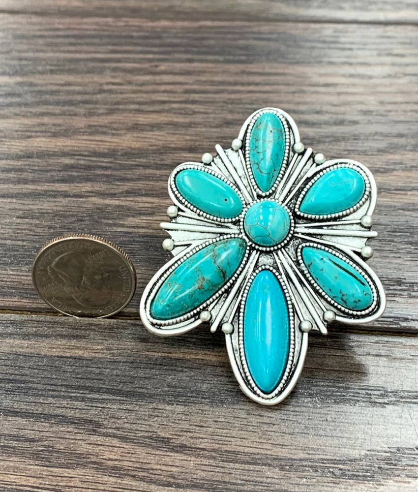 750314, Turquoise Adjustable Ring