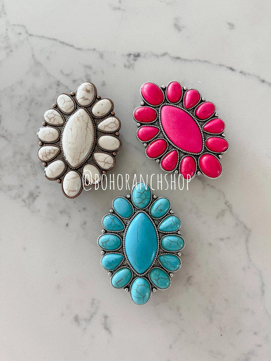 Jewelry Western Concho Stone Phone Holder