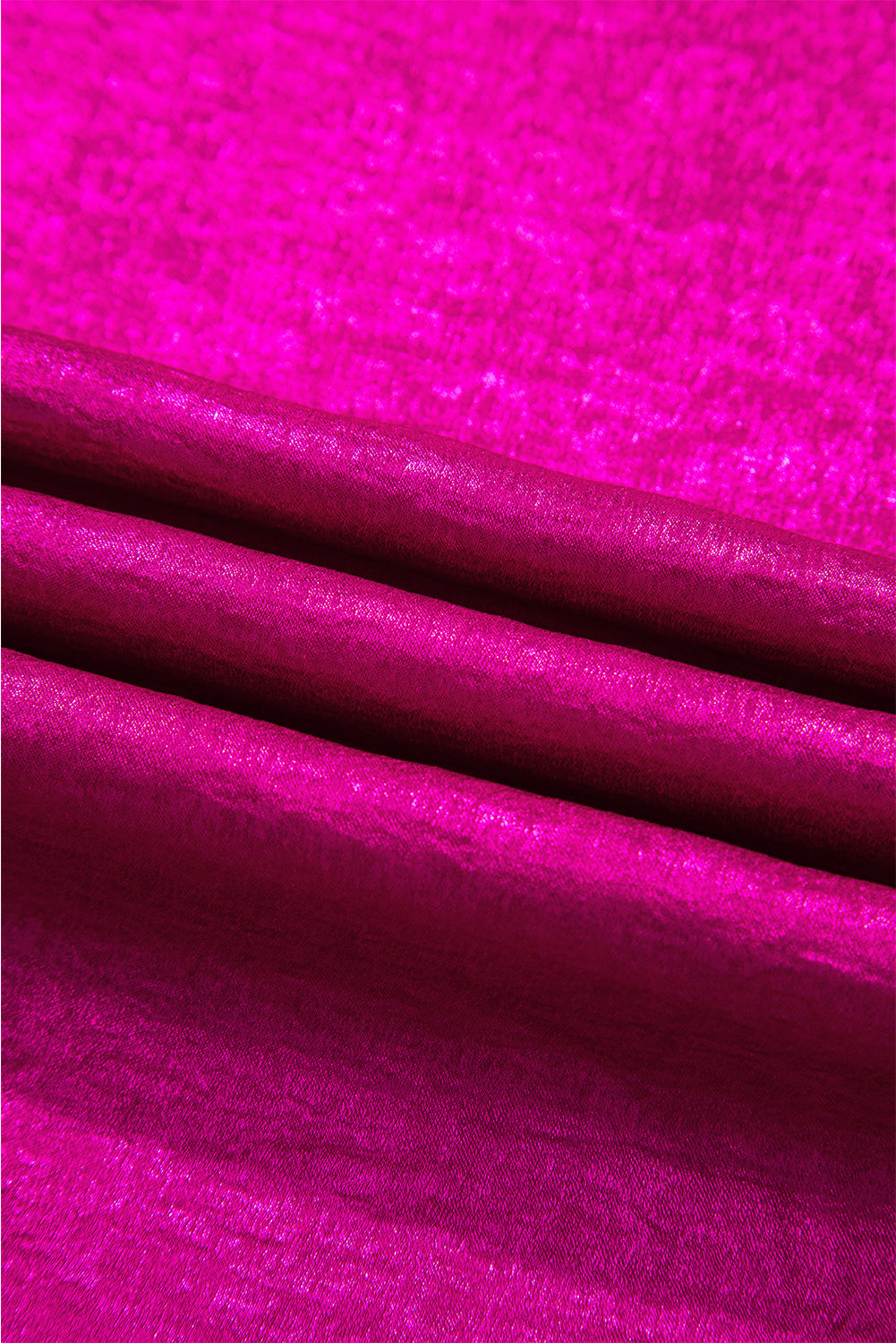 Festival Fuchsia Shine Shimmer Cuffed Short Sleeve Casual Top