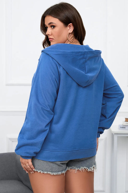 Bluing Plus Size Mineral Wash Zip up Hoodie - Chic Meadow Boutique