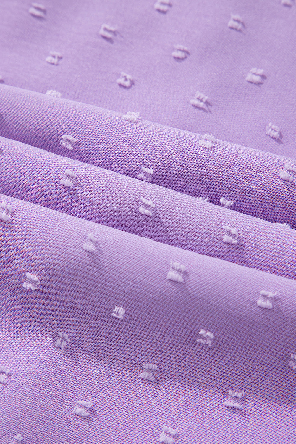 Wisteria Swiss Dot Smocked Frilled Neckline Short Sleeve Plus Size Dress