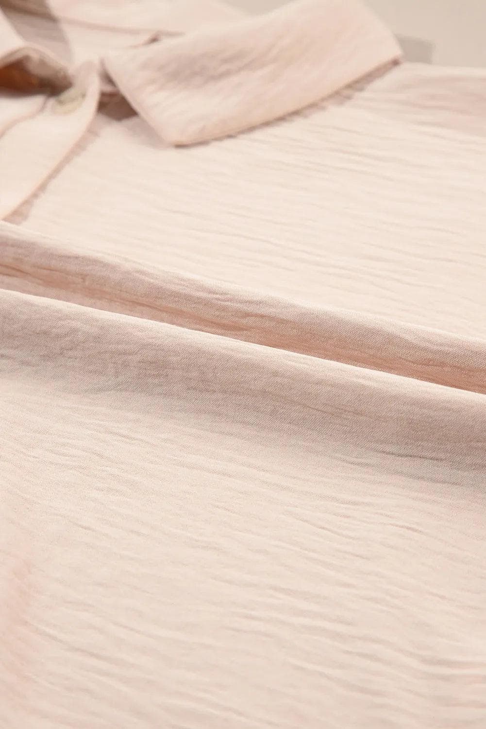 Bottoms/Jumpsuits & Rompers Apricot Half Button Collared Loose Romper