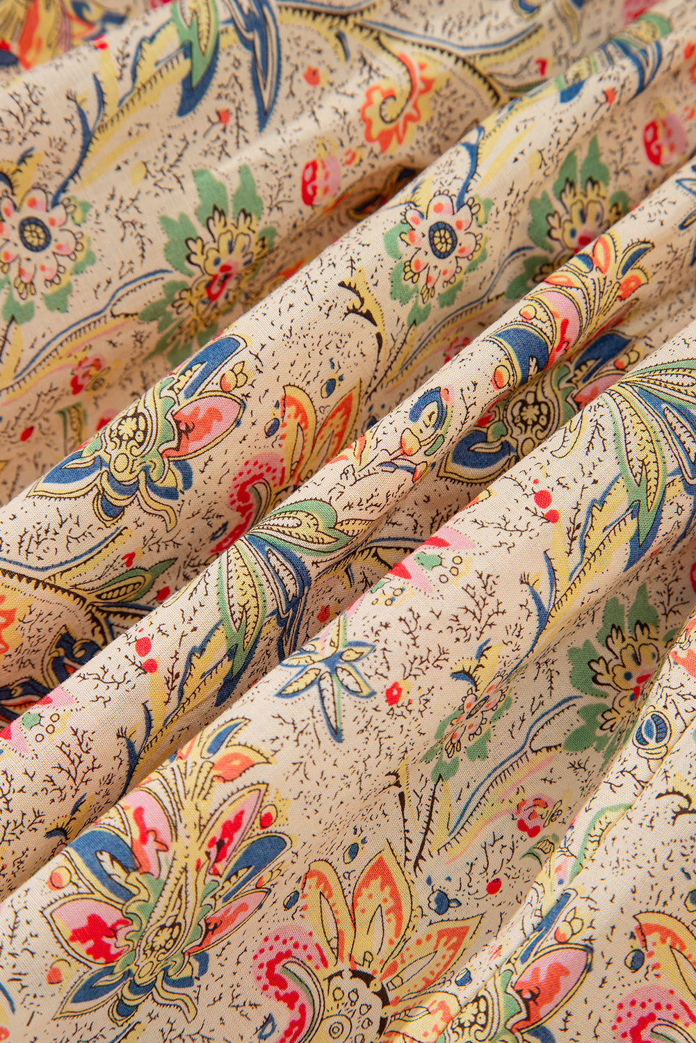 Apricot Floral Print Spaghetti Straps Ruffled Peplum Tank Top