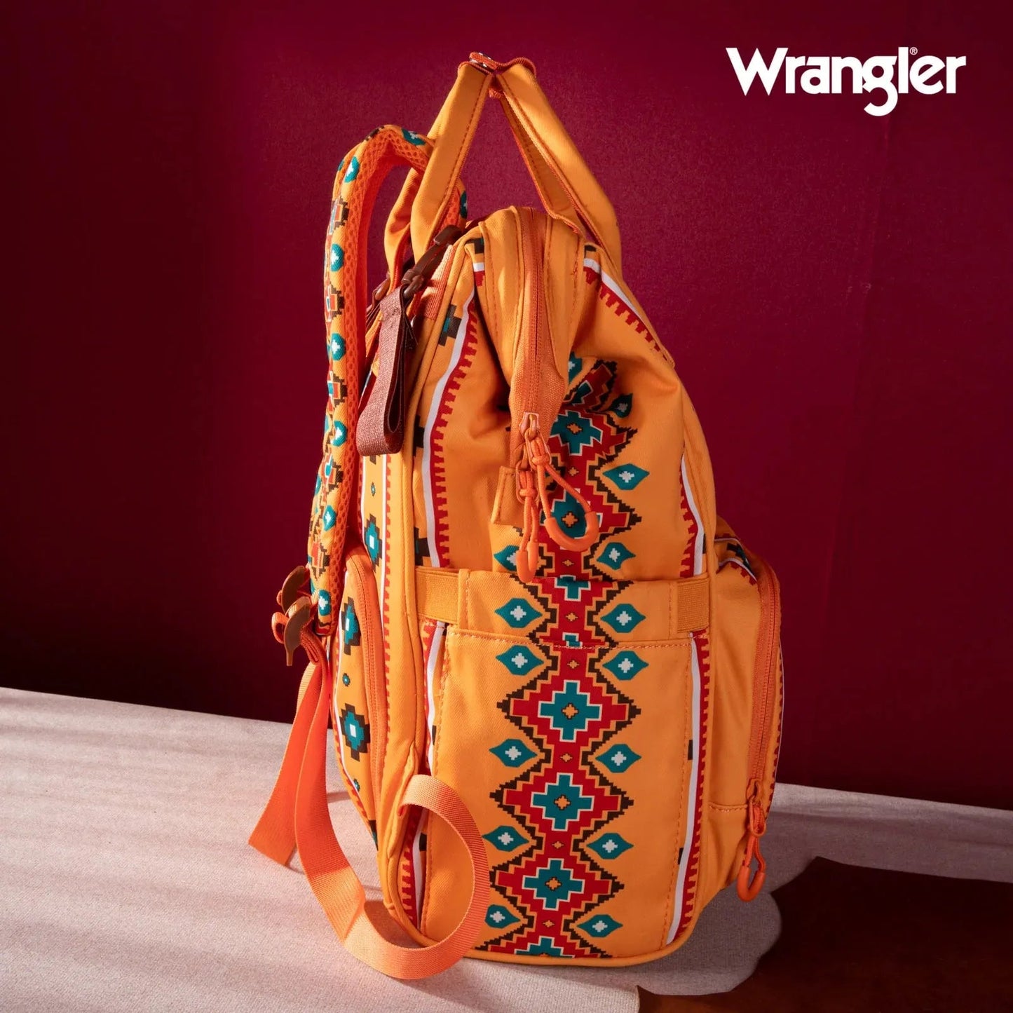 Wrangler Aztec Printed Callie Backpack - Mustard
