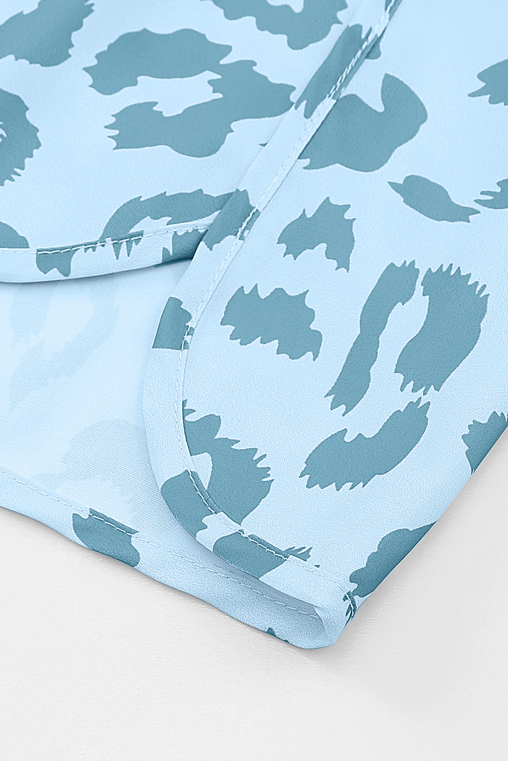 Beau Blue Leopard High Waisted Athletic Shorts