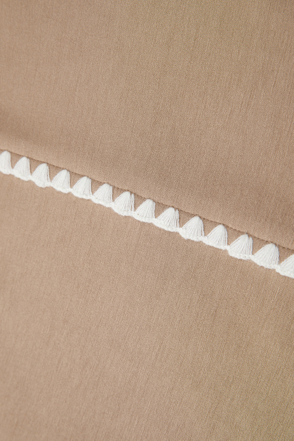 Straw Yellow Ric Rac Color Contrast Ribbed Edge Crewneck T Shirt