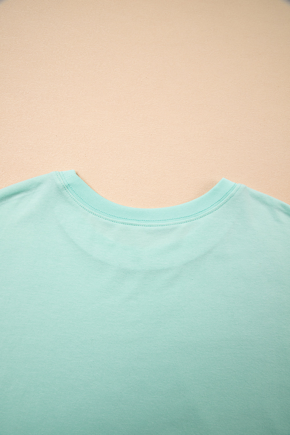 Moonlight Jade Solid Color Pocketed Raw Edge Babydoll Dress