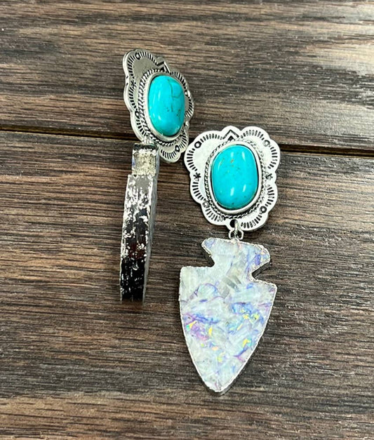 Navajo Arrowhead Gemstone Post Earrings
