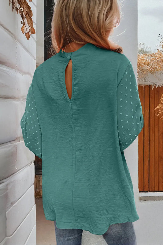 Skobeloff Swiss Dot Balloon Sleeve Loose Blouse - Chic Meadow Boutique