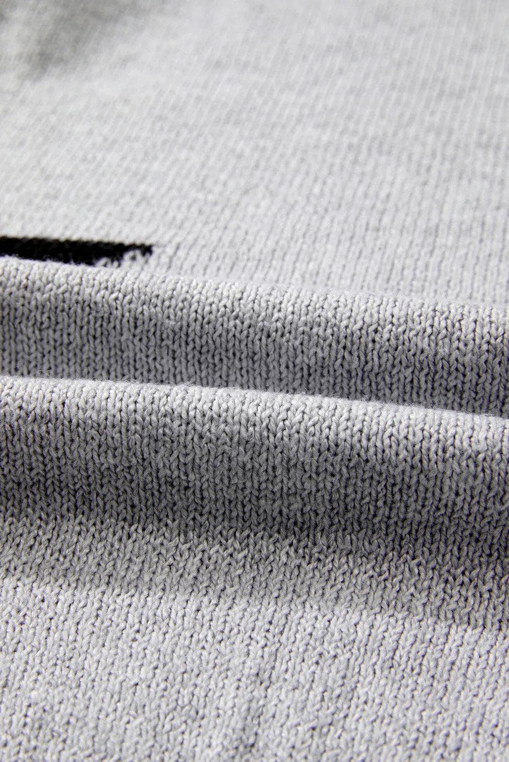 Sweaters & Cardigans/Sweaters Gray Star Pattern Drop Shoulder Sweater