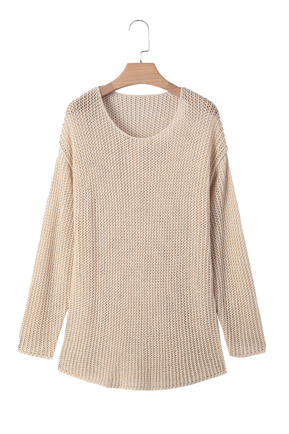 Smoke Gray Crochet Hollow-out Jumper Top Sweater