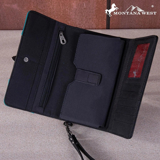 Montana West Embroidered Buckle Collection Wallet