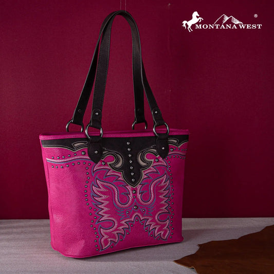 Montana West Embroidered Collection Tote - Pink