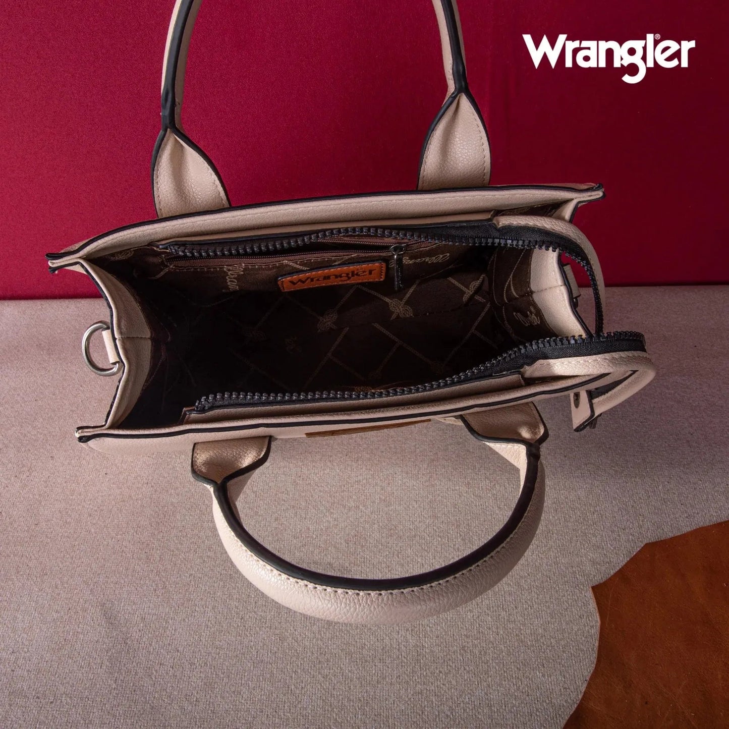 Wrangler Whipstitch Small Tote/Crossbody - Beige