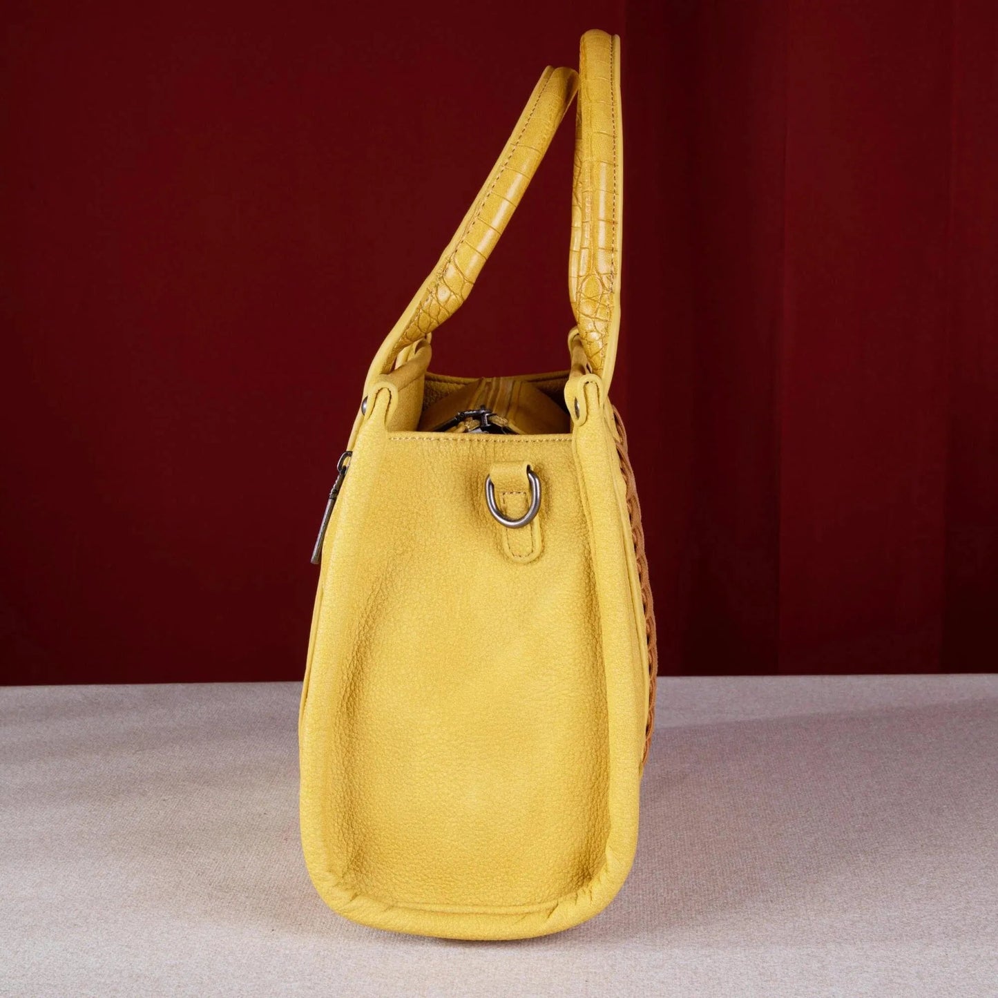 Wrangler Croc Print Tote/Crossbody - Mustard