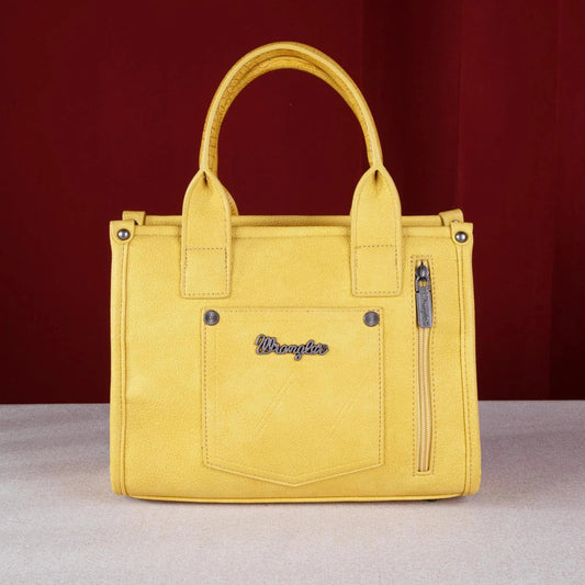 Wrangler Croc Print Tote/Crossbody - Mustard