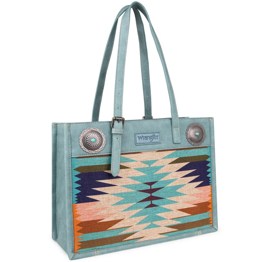 Wrangler Southwestern Art Print Tote - Turquoise