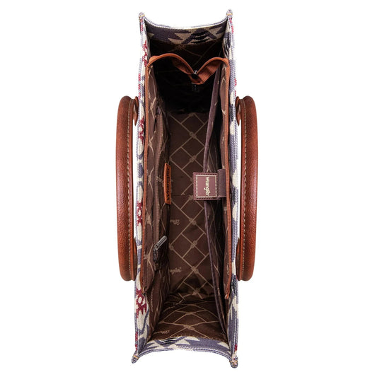 Wrangler Southwestern Pattern Dual Sided Print Canvas Wide Tote Lavender